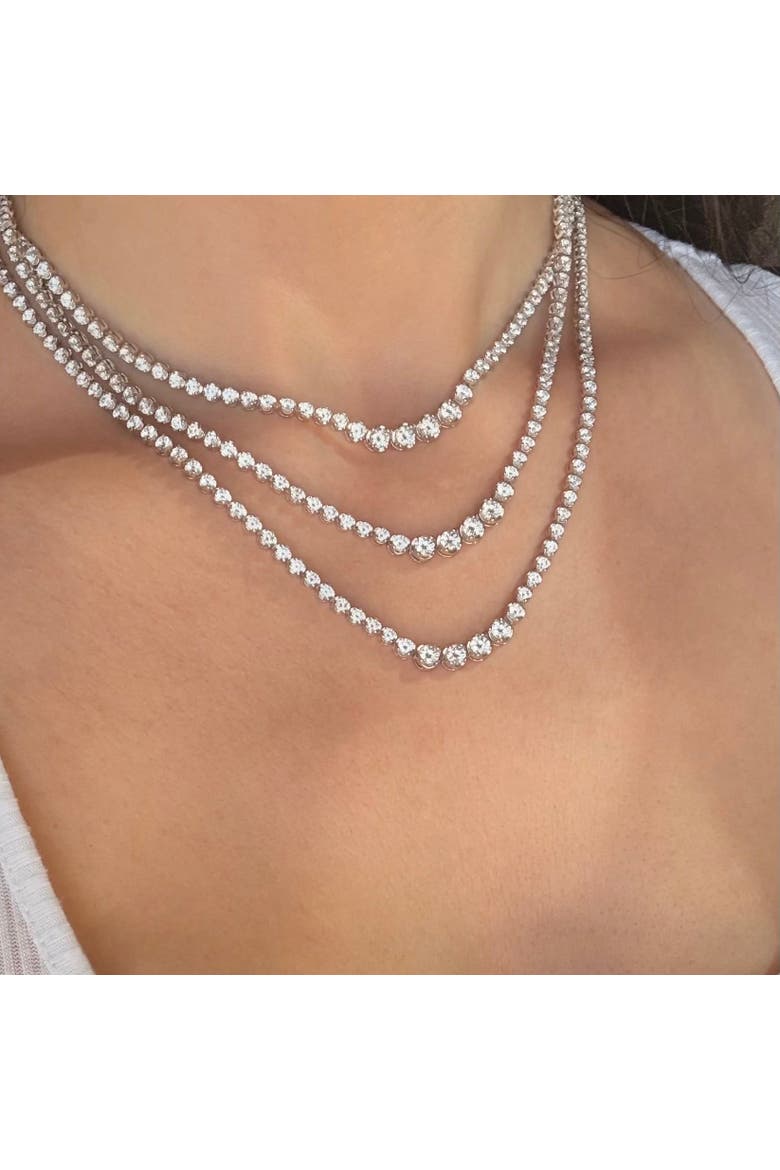 The Claudia Graduated Tennis Necklace, Alternate, color, Silver