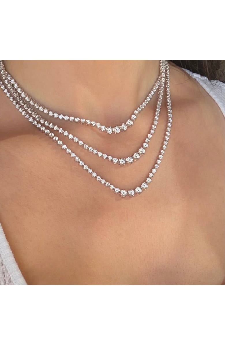 Leni James The Claudia Graduated Tennis Necklace, Alternate, color, Silver