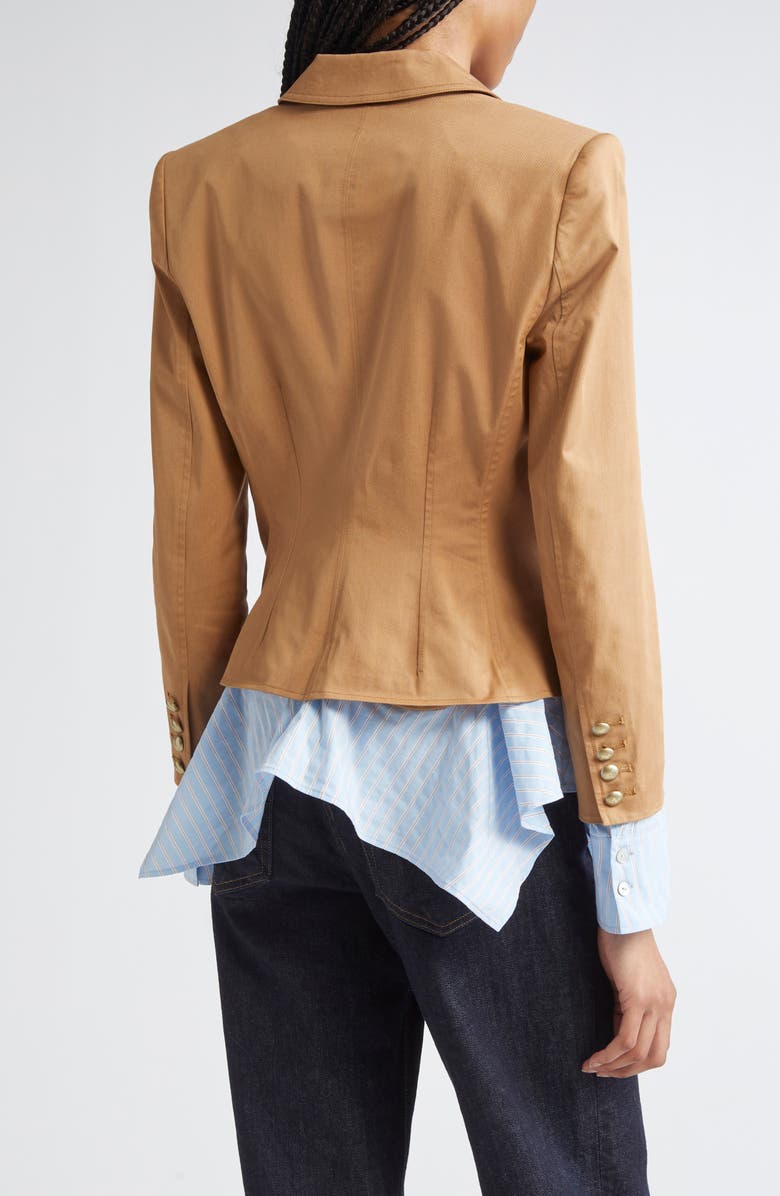 Cinq à Sept Shilo Stretch Cotton Jacket, Alternate, color, Brown Sandstone/ Bluebell