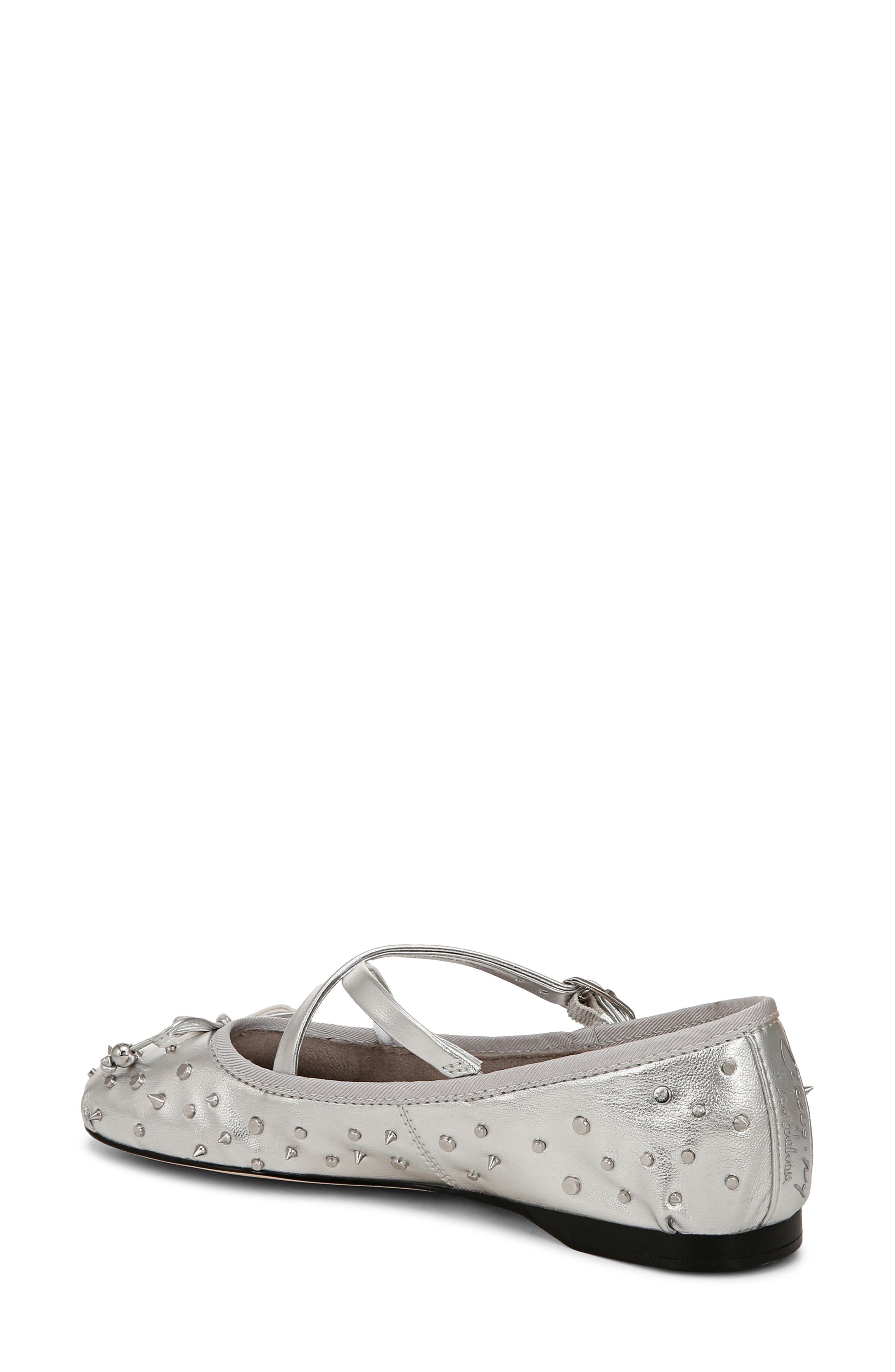 Circus NY by Sam Edelman Zuri Stud Mary Jane Flat, Alternate, color, Soft Silver