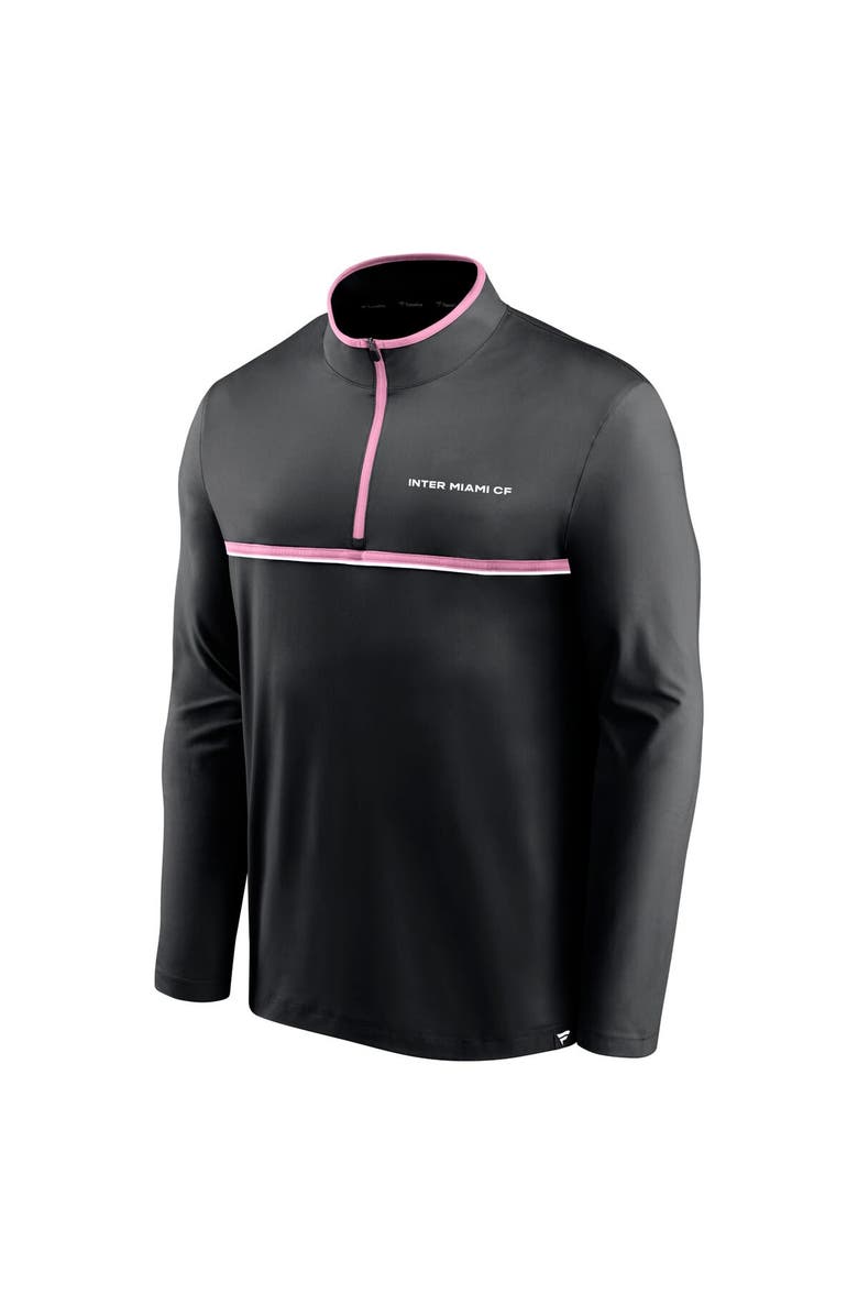 FANATICS Men's Fanatics Branded Black Inter Miami CF Lineup Quarter-Zip Jacket, Alternate, color,