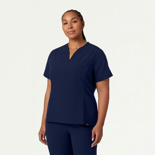 Jaanuu 2-pocket Tailored V-neck Scrub Top In Blue
