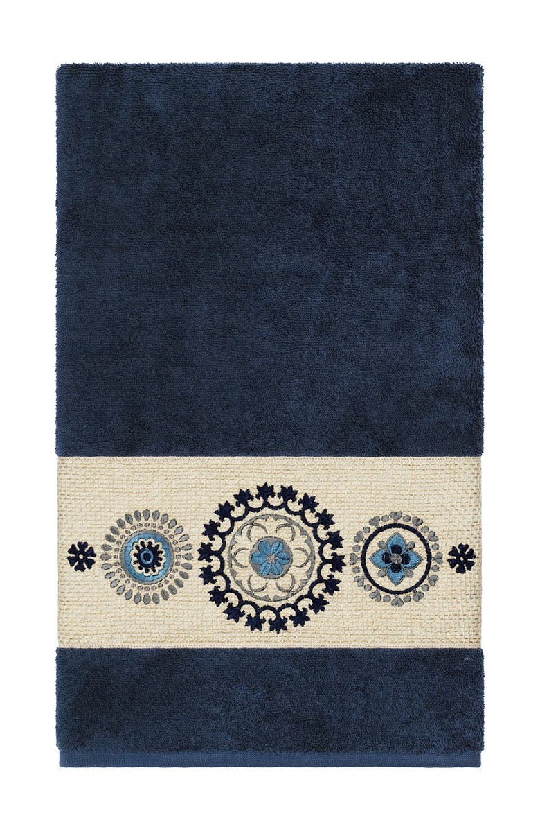 Linum Home Textiles Isabelle 3-Piece Embellished Towel Set - Midnight Blue, Alternate, color, Midnight Blue