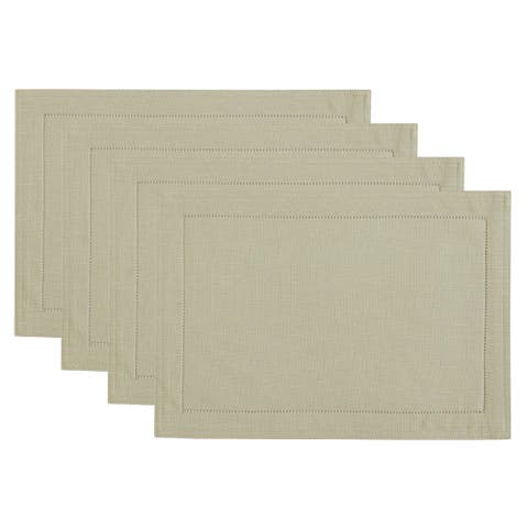 Alison Eyelet Punched Border Fabric Placemat Set Of 4