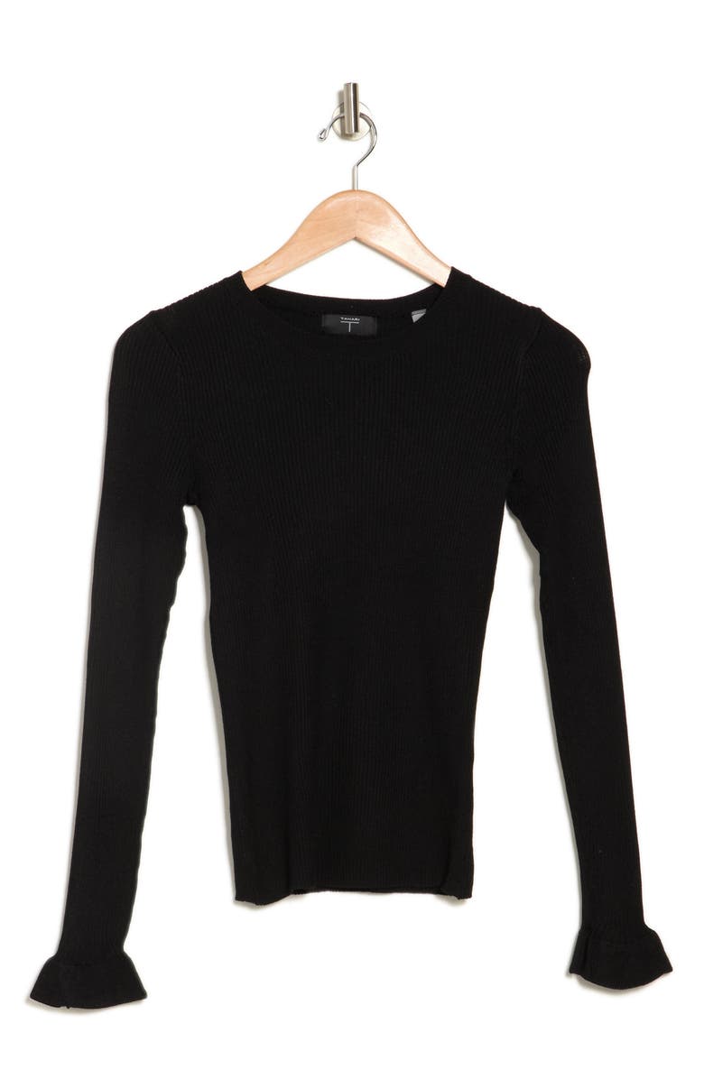 T Tahari Ruffle Cuff Sweater, Alternate, color, 