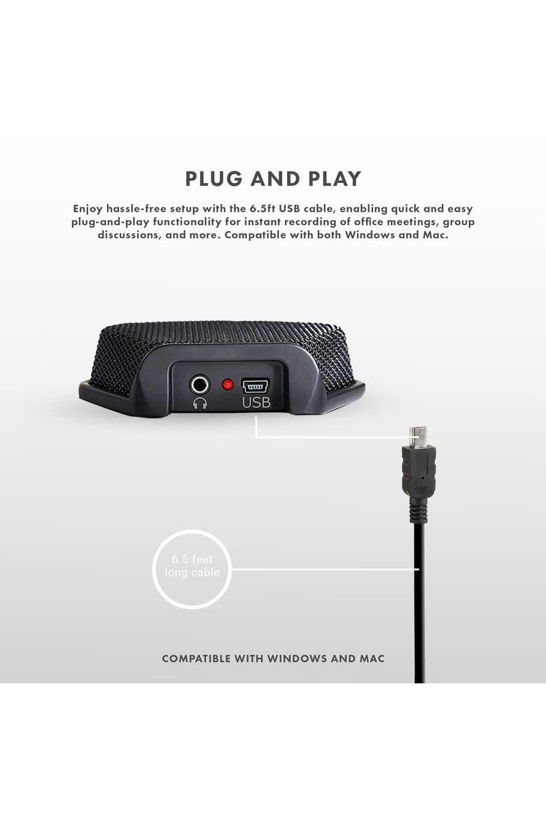 MC1000 Conference USB Microphone - Long Range Desktop Mic, Alternate, color, Black