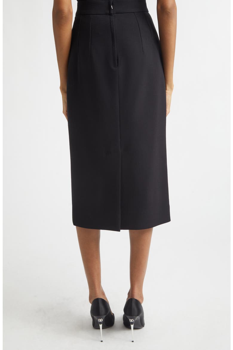 Virgin Wool Midi Pencil Skirt, Alternate, color, NERO