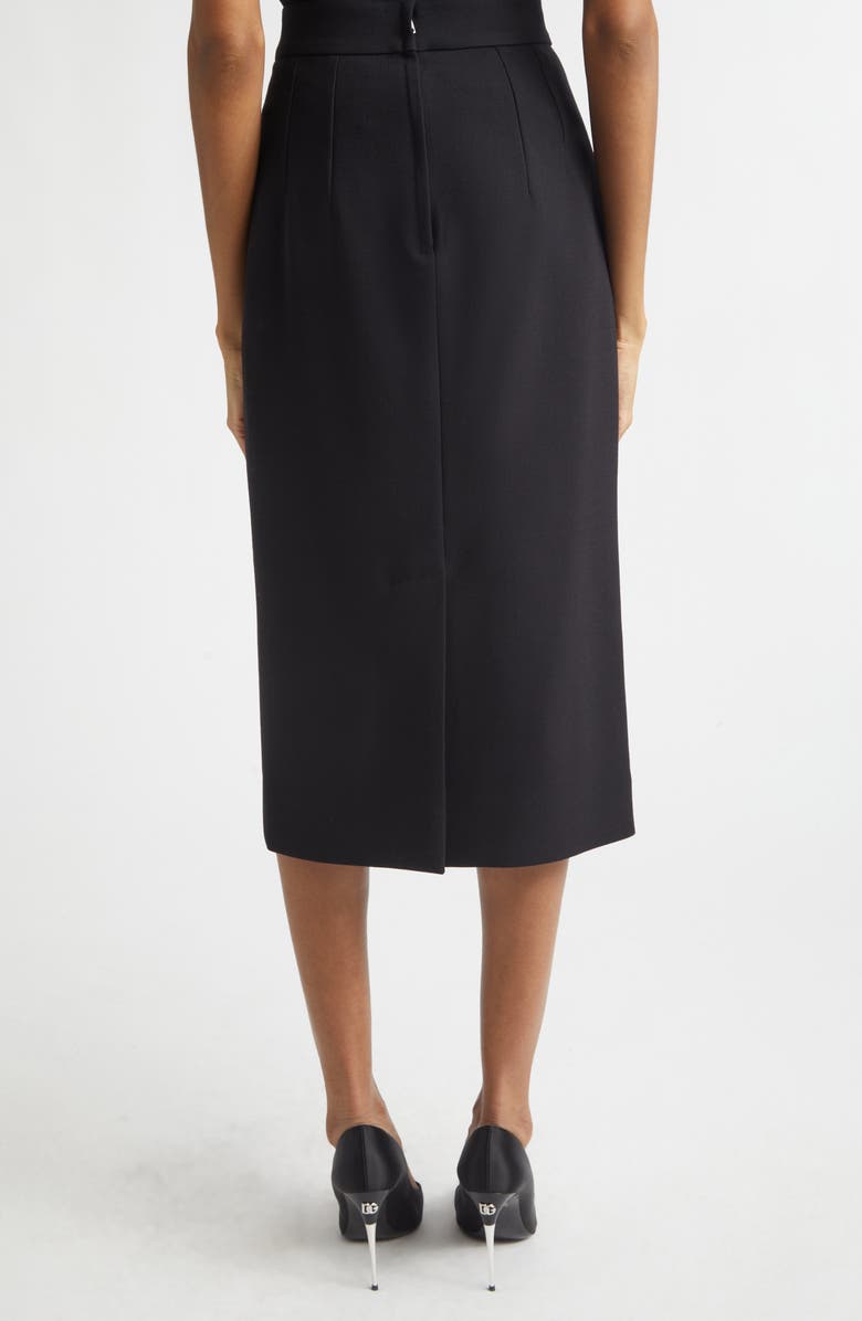 Dolce&Gabbana Virgin Wool Midi Pencil Skirt, Alternate, color, Nero