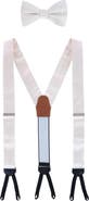 Trafalgar Sutton Solid Color Silk Brace and Bow Tie Combo