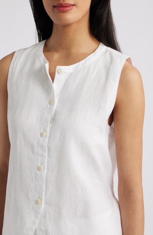 Shop Eileen Fisher Organic Linen Long Vest In White