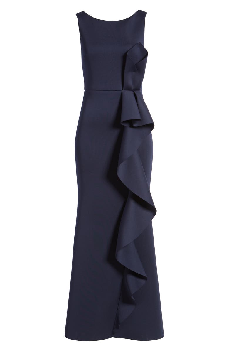 Eliza J Ruffle Sleeveless Mermaid Gown, Alternate, color, 