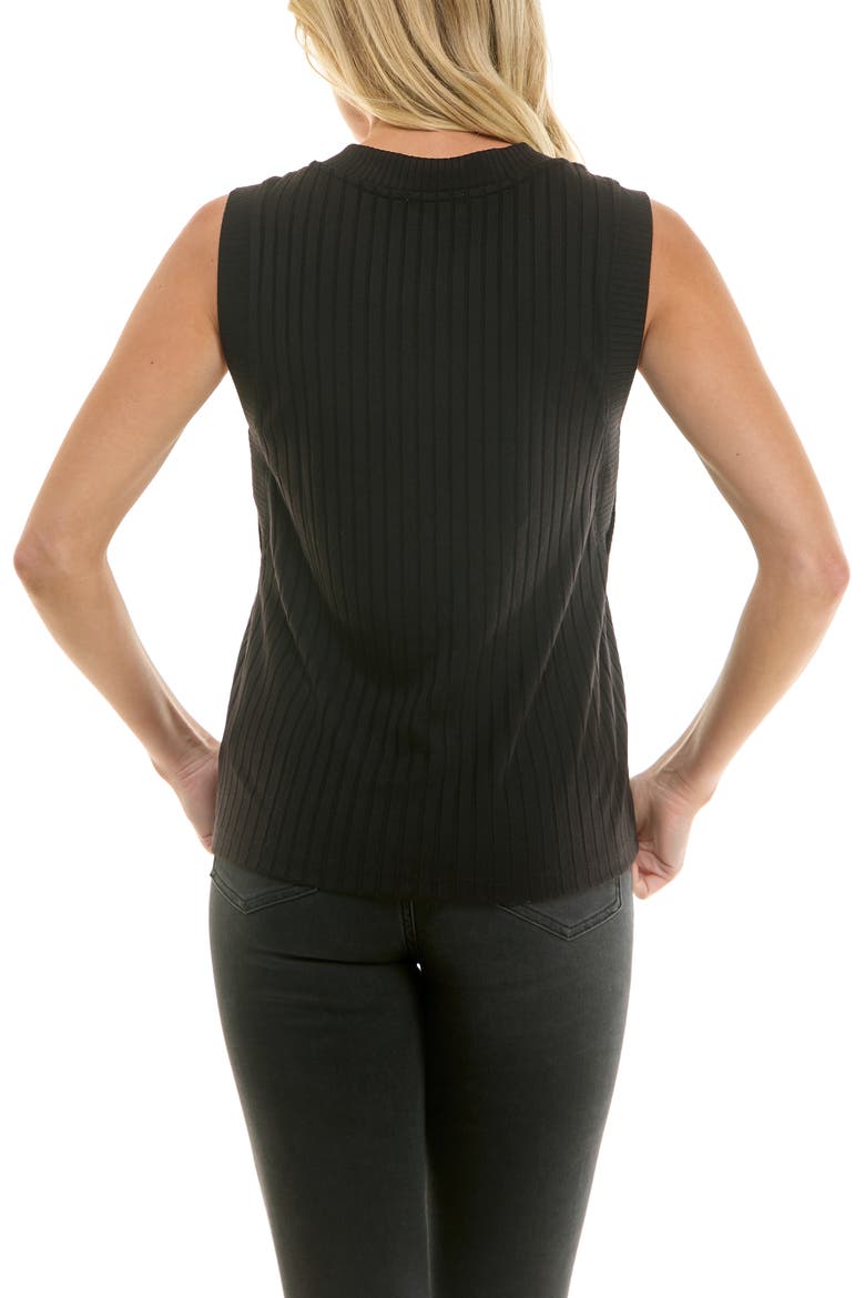 V-Neck Ribbed Knit Tank, Alternate, color, BLACK