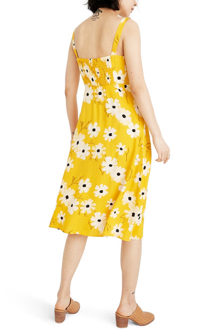 Ikat Floral Button Front Dress, Alternate, color, IKAT FLORAL GOLDEN LANTERN
