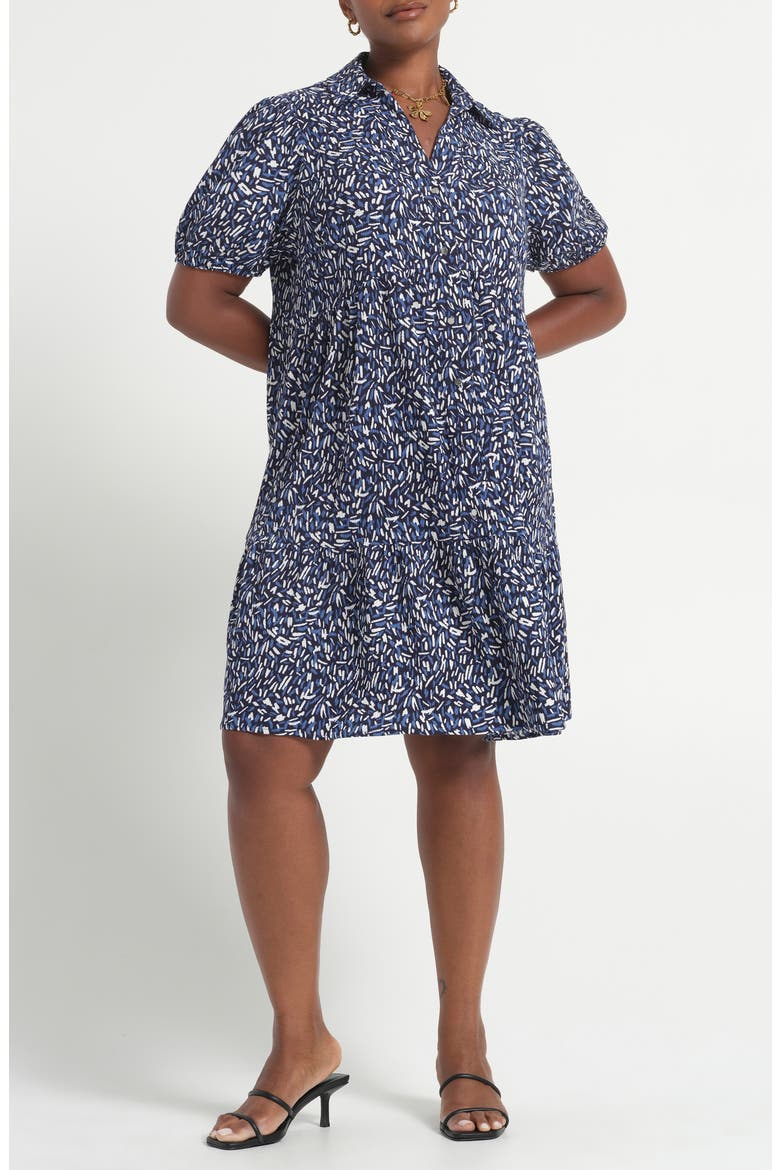 Abstract Print Jersey Dress, Main, color, SAPPHIRE/ MILK