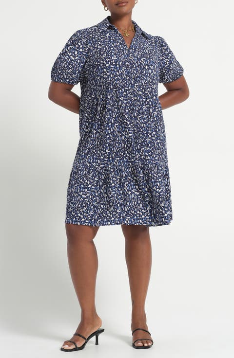 Abstract Print Jersey Dress