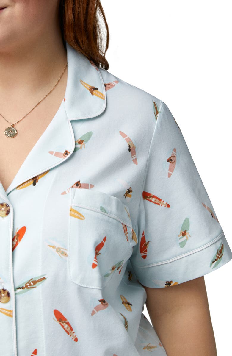 BedHead Pajamas Print Organic Cotton Blend Crop Pajamas, Alternate, color, 