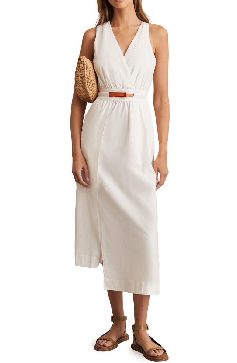 Reiss Brianne Belted Cotton Blend Dress, Alternate, color, 