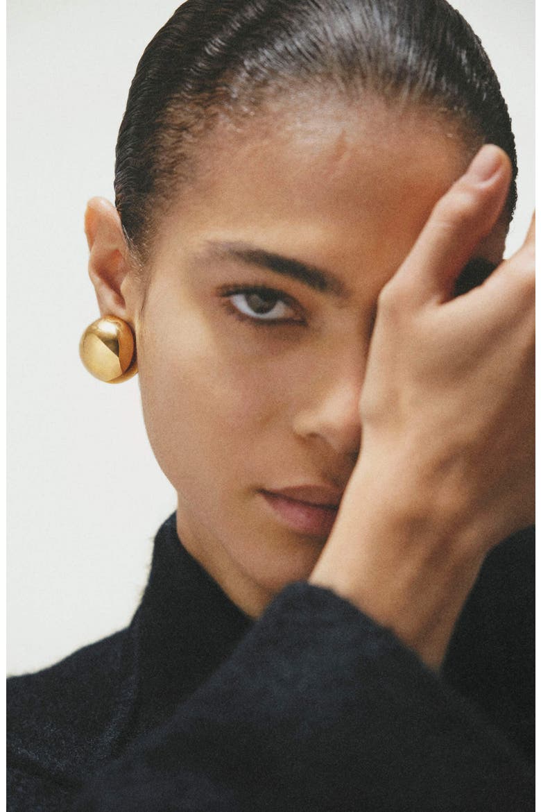 Sphere Earrings Gold, Alternate, color, Gold