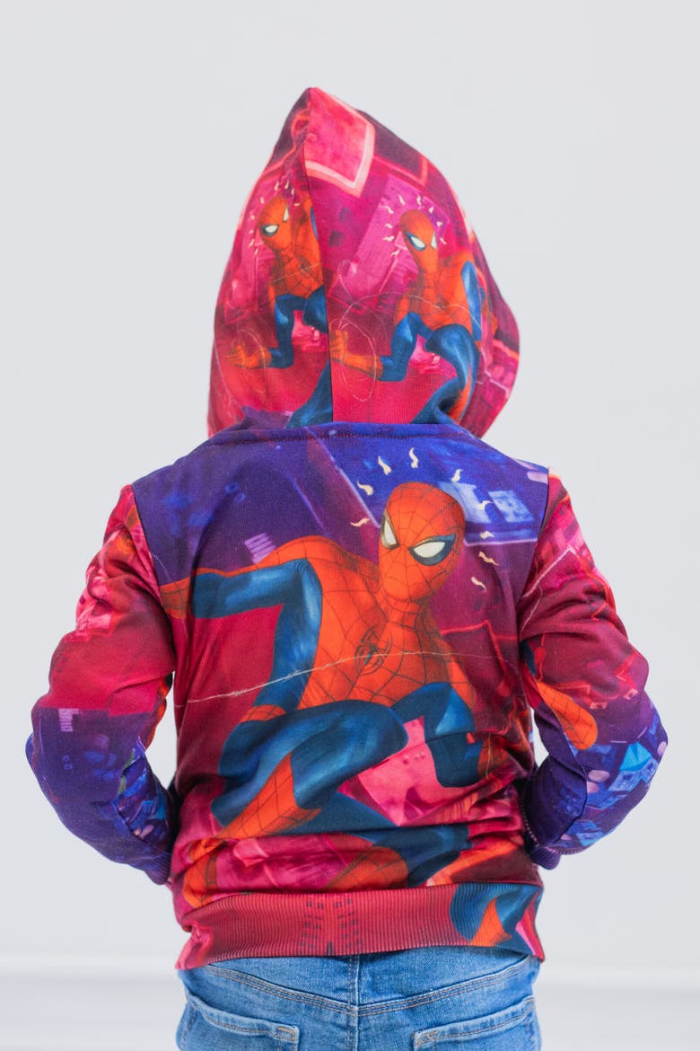 Spider-Man Sublimated Pullover Hoodie, Alternate, color, Red