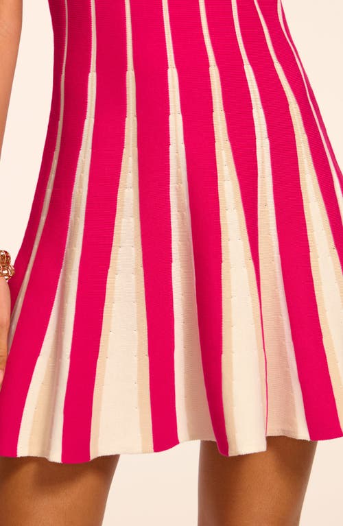 Ramy Brook Eloise Sleeveless Knit Mini Dress In Pink Petunia Stripe