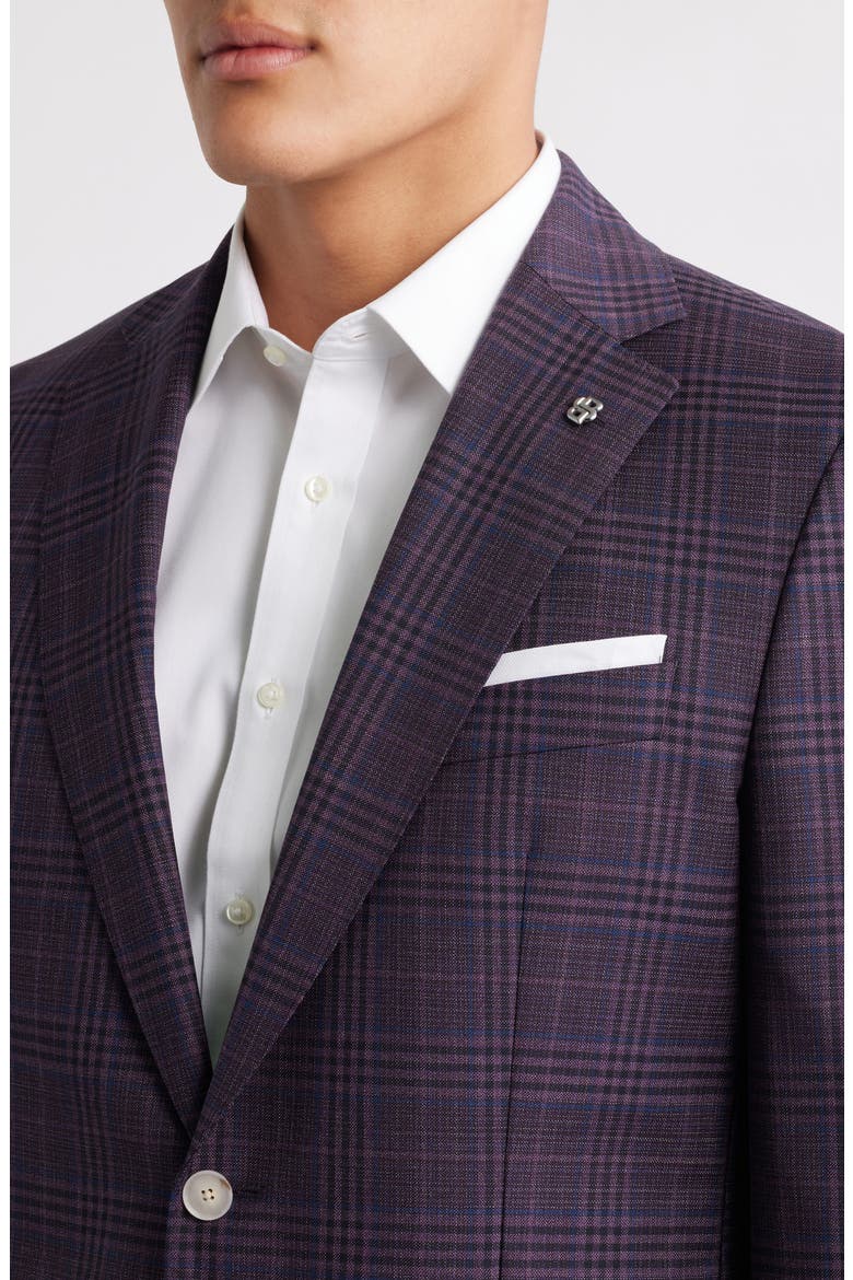 Hutson Plaid Virgin Wool Sport Coat, Alternate, color, DARK PINK