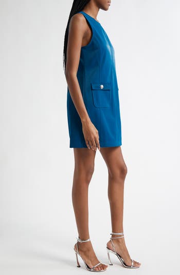 Mia Embossed Faux Leather Sleeveless Minidress