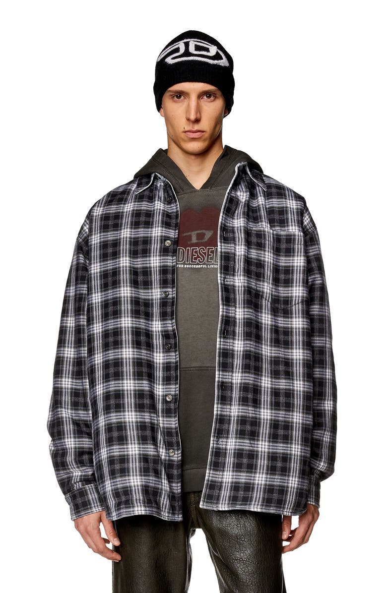 DIESEL<sup>®</sup> S-Dewny Plaid Reversible Overshirt, Alternate, color, 