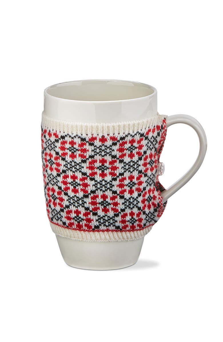 tag Winter Sketches Flower Sweater Mug Red Blue Bone China, Main, color, Multicolored