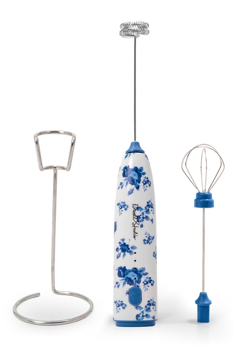 Printed Milk Frother Set, Main, color, BLUE FLORAL PRINT