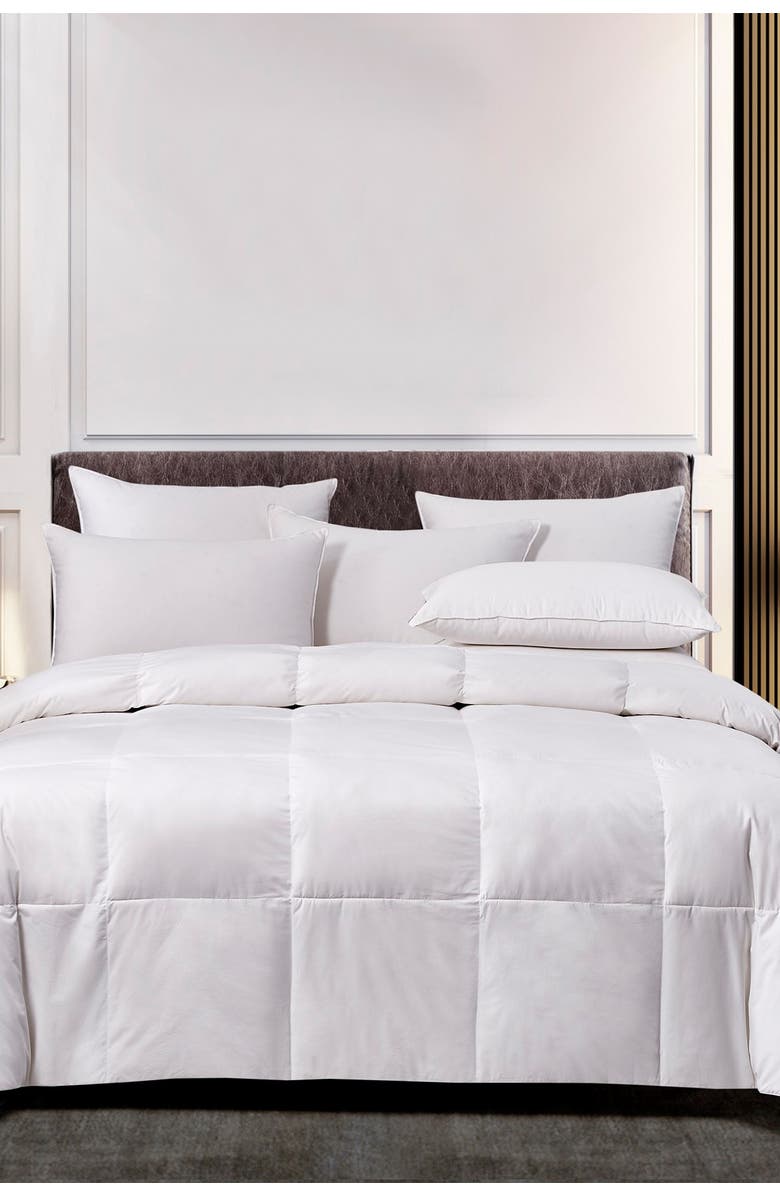 BLUE RIDGE HOME FASHIONS Scott Living Light Warmth Goose Feather & Down Natural Blend Comforter - Full/Queen - White, Main, color,