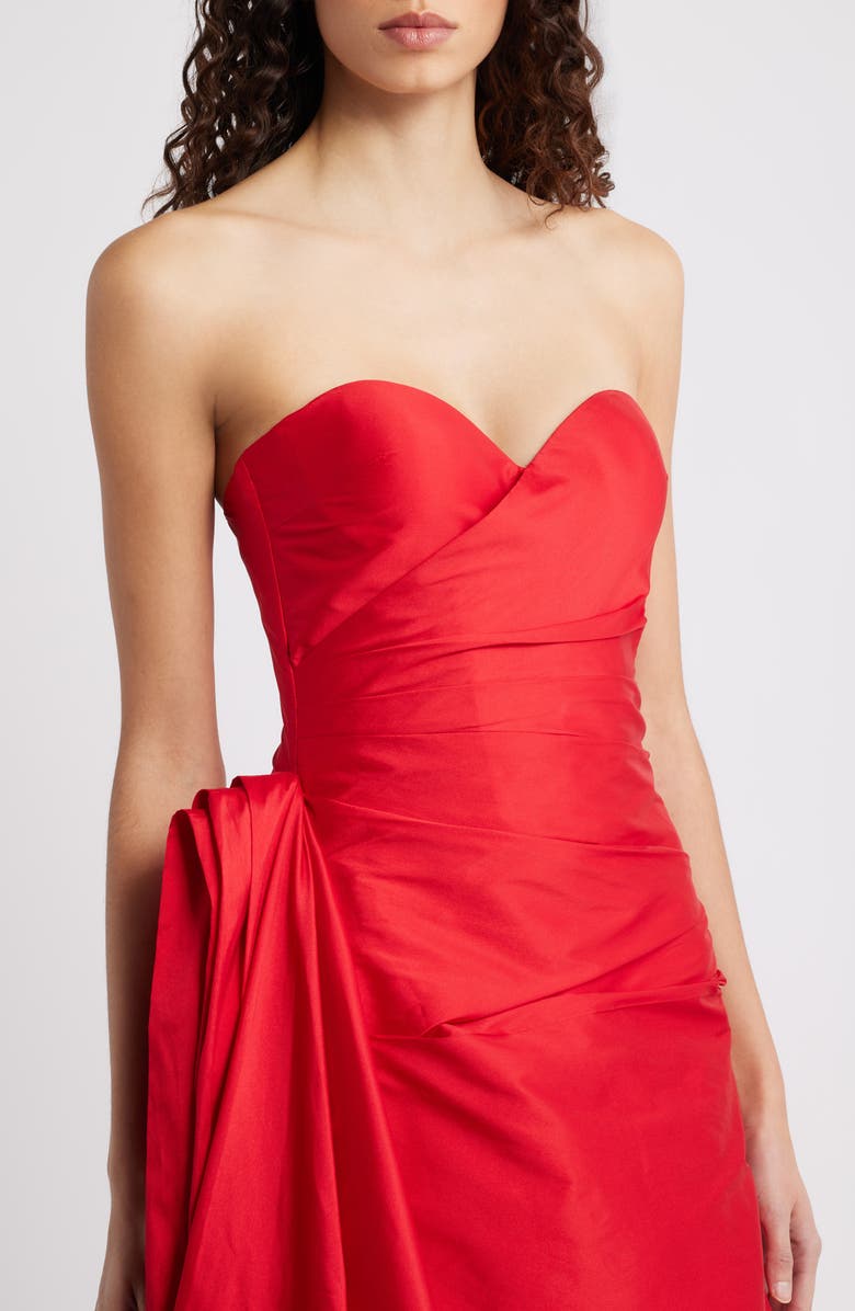 Chiara Boni La Petite Robe Lilya Strapless Taffeta Ballgown, Alternate, color, Passion