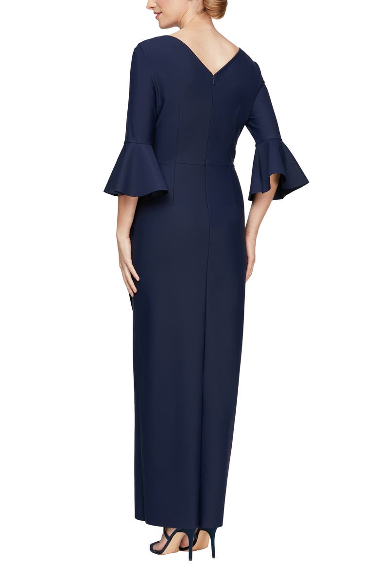 Alex Evenings Long Sheath Dress, Alternate, color, 