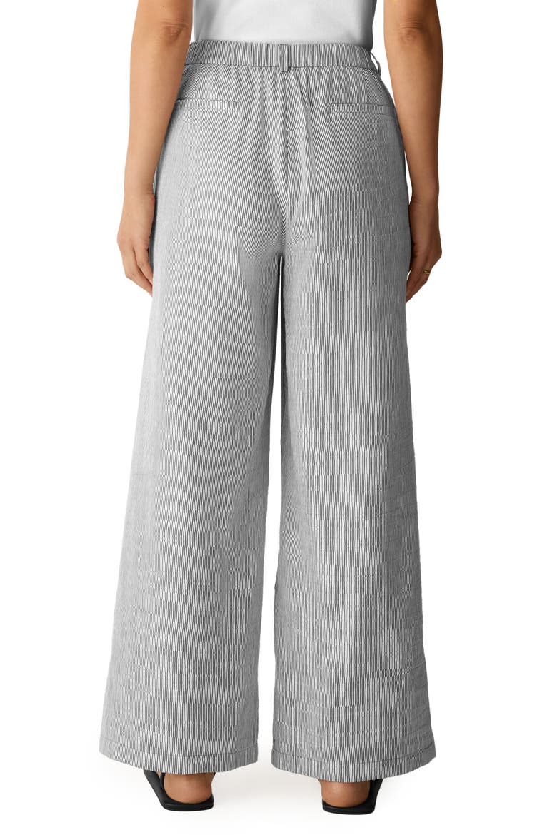 High Waist Linen Blend Wide Leg Pants, Alternate, color, WREN
