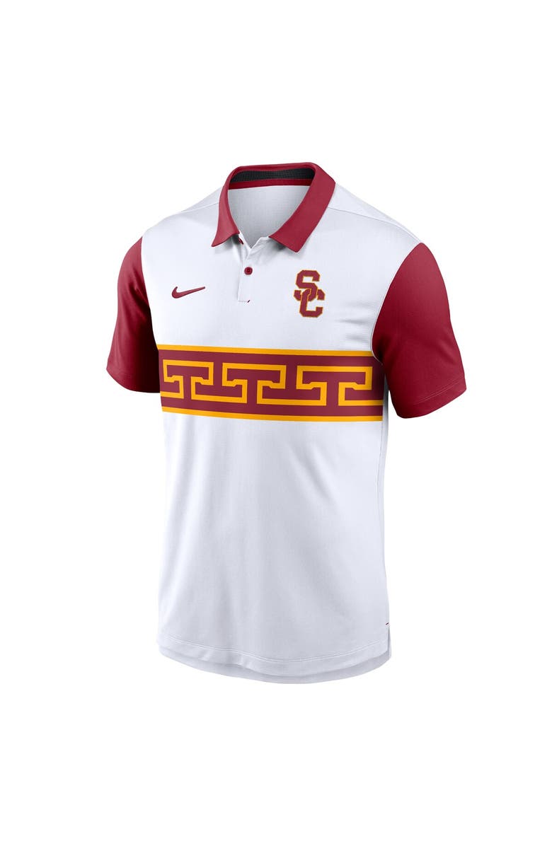 Nike Men's Nike White USC Trojans Primetime Campus Vapor Performance Polo, Alternate, color, White