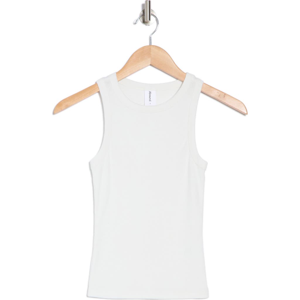 Abound Rib Tank In White Blanc