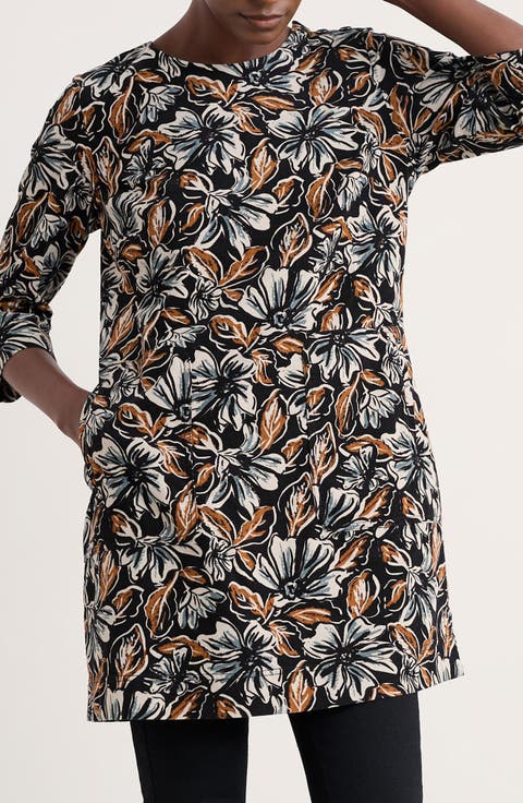 Port Gaverne Floral Organic Cotton Pincord Tunic