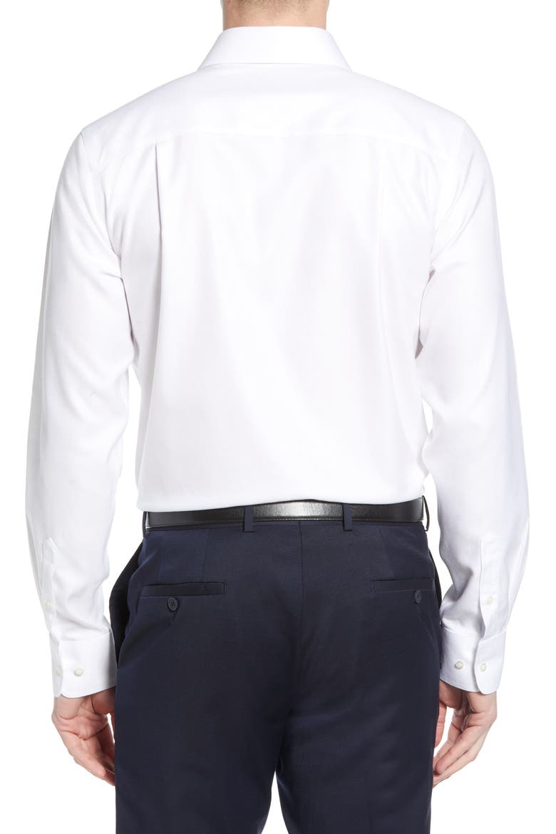 Luxury Non-Iron Trim Fit Solid Dress Shirt, Alternate, color, WHITE
