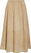 Lafayette 148 New York Paperfine Suede A-Line Midi Skirt