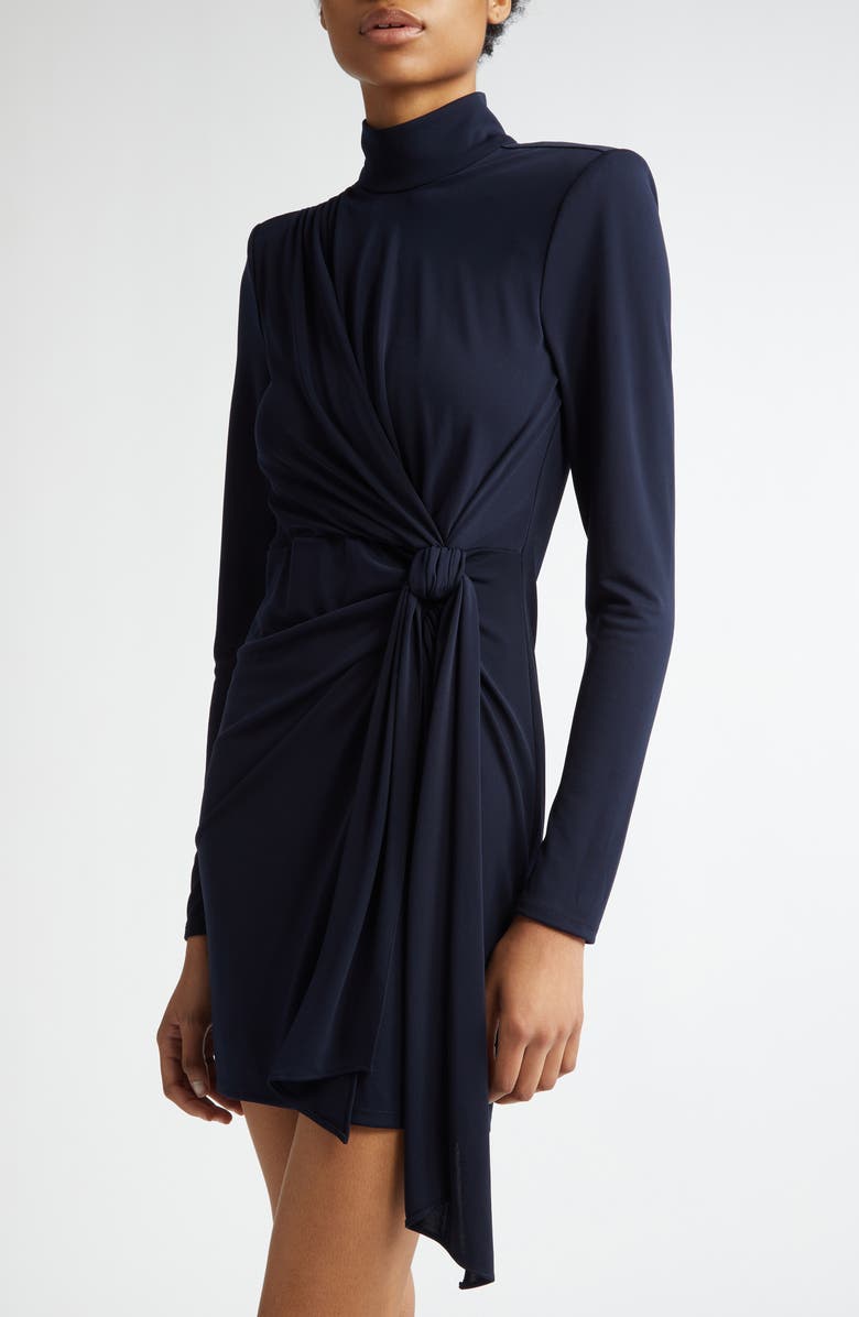 Cinq à Sept Joelene Knot Front Long Sleeve Knit Minidress, Alternate, color,