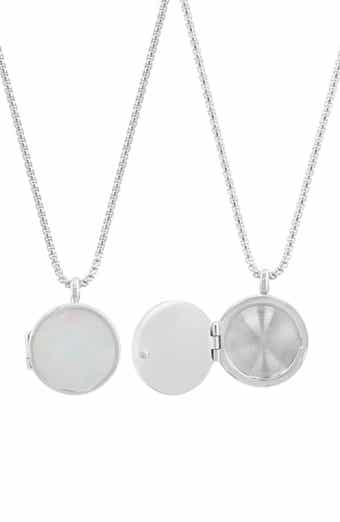 Mother-of-Pearl Locket Pendant Necklace