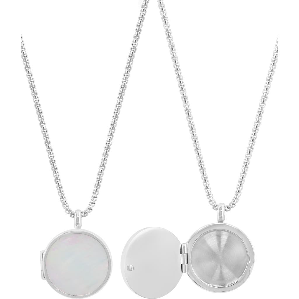 Effy Mother-of-pearl Locket Pendant Necklace In White
