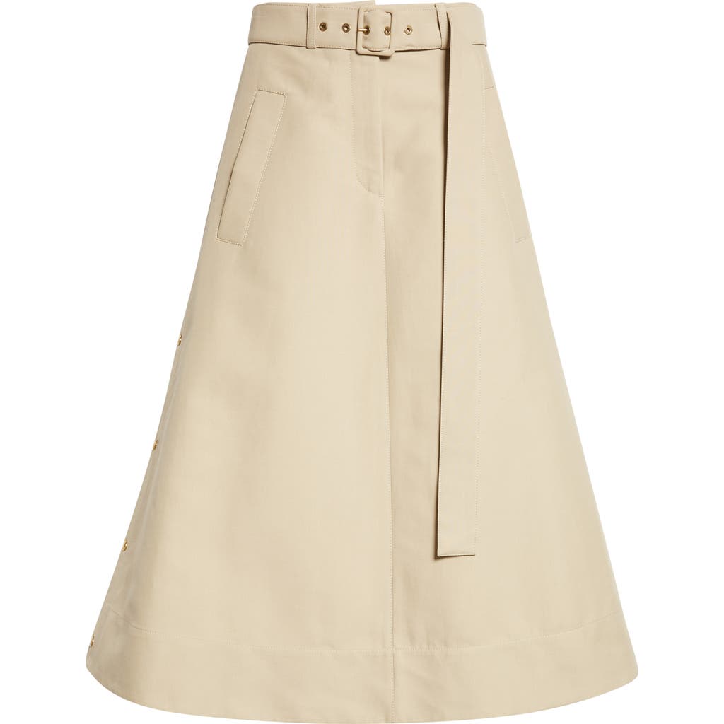 Moncler Belted A-line Skirt In Neutral