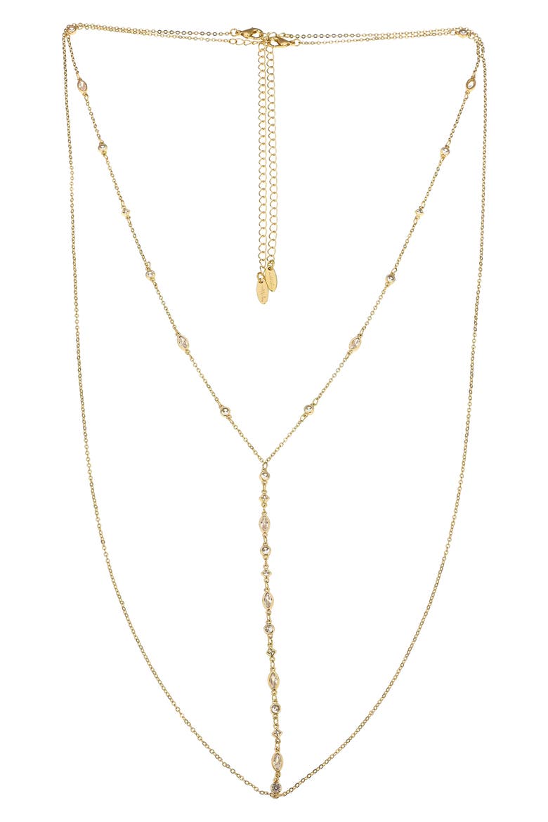 Cubic Zirconia Station Body Chain, Main, color, GOLD