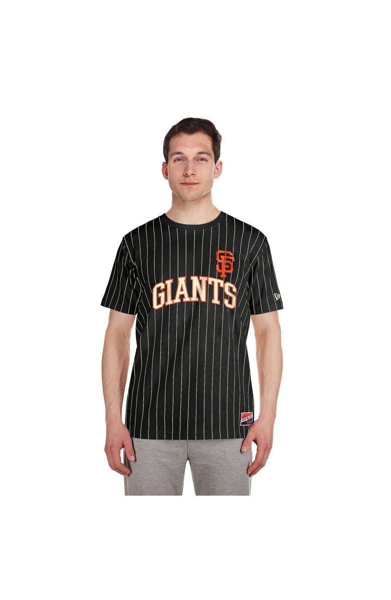 New Era Men's New Era Black San Francisco Giants Throwback Pinstripe T-Shirt, Alternate, color, 
