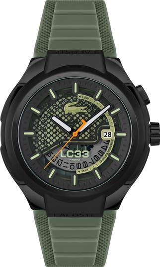 Lacoste LC33 Hybrid Silicone Strap Watch, 44mm | Nordstrom