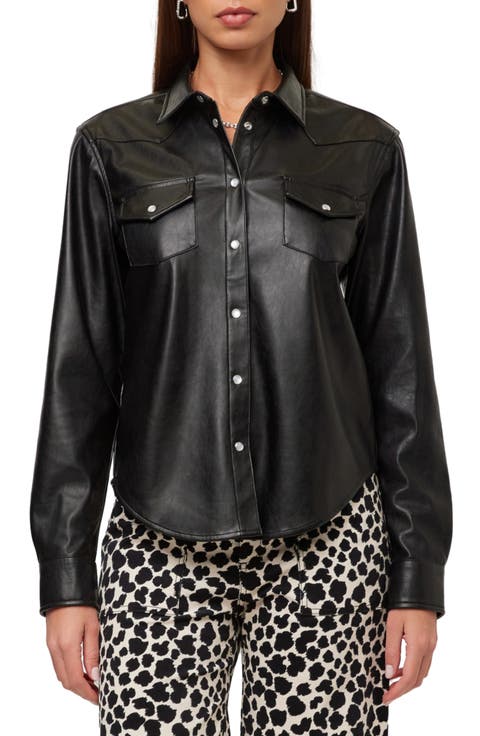 Anna Faux Leather Shirt