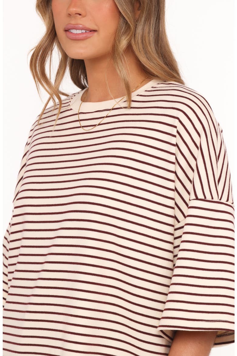 Wilda Oversize T-Shirt, Alternate, color, CREAM TAN STRIPE
