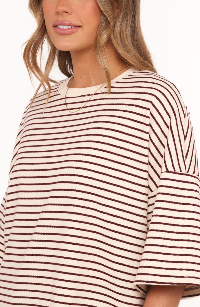 Petal & Pup Wilda Oversize T-Shirt, Alternate, color, Cream Tan Stripe