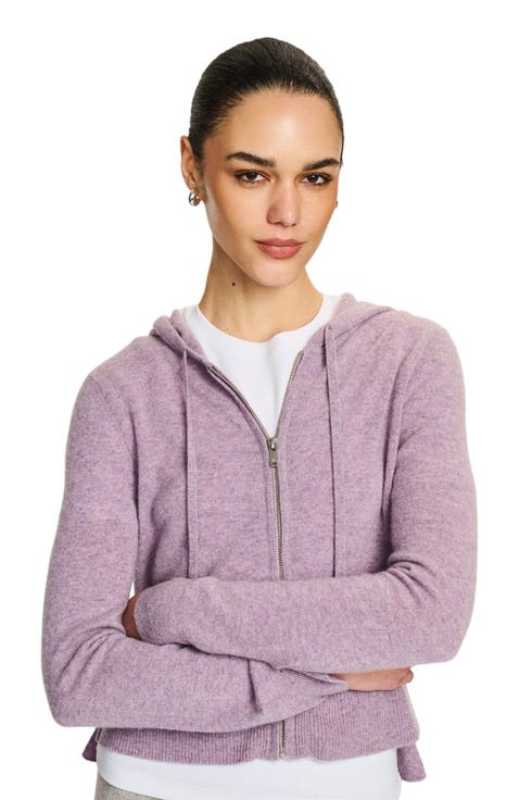 Signature Cashmere Cropped Zip Up Hoodie