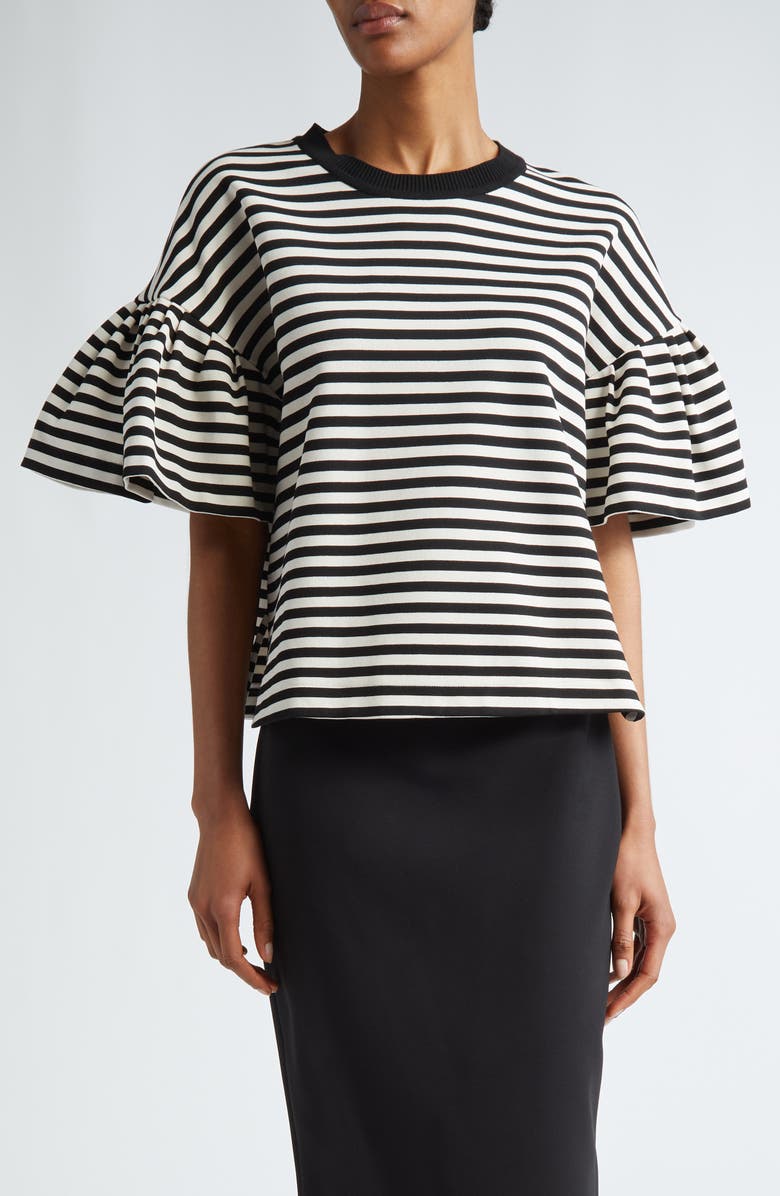 Max Mara Peirak Stripe Bell Sleeve Knit Top, Main, color,